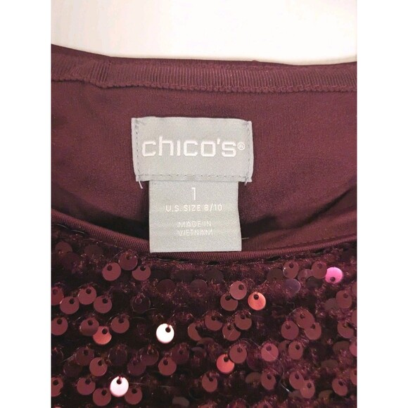 Chicos Stretch Velvet Sequin Chianti Dress - Picture 5 of 8